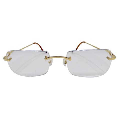 cartier rectangular rimless sunglasses